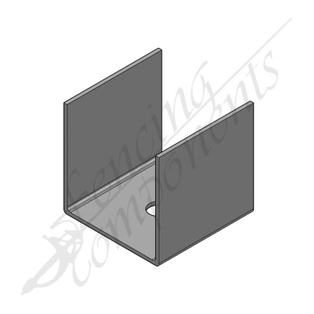 U Bracket for 65x65 post Galvanised steel (fits inside SHS)