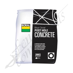 [CON002] Boral (BLACK) Post Hole Concrete Mix 20kg (72/Pallet)12-