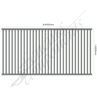 Aluminium Fence Pool Panel CERTIFIED FLAT TOP 2.4W x 1.2H (Grey Ridge/ Woodland Grey/ Slate Grey) 70mm Gap
