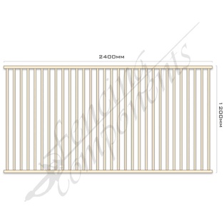 Aluminium Pool CERTIFIED FLAT TOP Fence Panel 2.4W x 1.2H (Primrose/ Domain) 70mm Gap