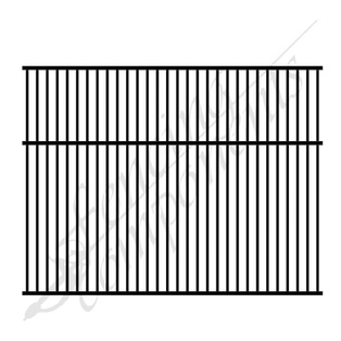 Aluminium Pool CERTIFIED FLAT TOP Fence Panel 2.4W x 1.8H 70mm Gap (Satin Black)[Reversible]