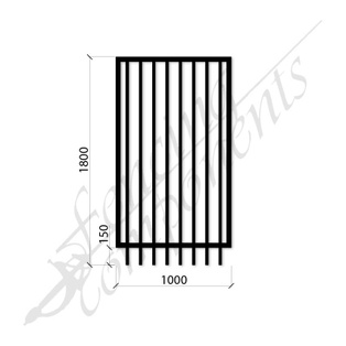 PEDESTRIAN FLAT TOP DET GATE 1.0mW x 1.8mH (Black) (CD115, 40x40 Rail, 25x25 Vertical)