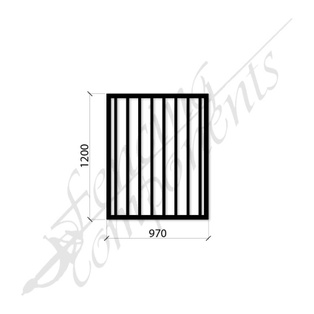 PEDESTRIAN FLAT TOP SECURITY DET GATE 0.97mW x1.2mH (Black) (CD115, 40x40 Rail, 25x25 Vertical)