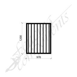 [FPSBLK-GP-G-9712] PEDESTRIAN FLAT TOP DET GATE 0.97mW x1.2mH (Black) (CD115, 40x40 Rail, 25x25 Vertical)