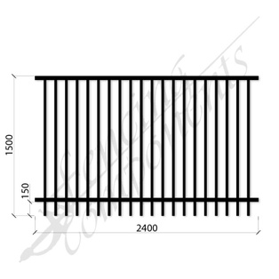 PEDESTRIAN POOL SPEC DET PANEL 2.4mW x 1.5mH (Black) (CD115, 40x40 Rail, 25x25 Vertical)