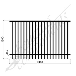 [FPSBLK-GP-2415] PEDESTRIAN POOL SPEC DET PANEL 2.4mW x 1.5mH (Black) (CD115, 40x40 Rail, 25x25 Vertical)