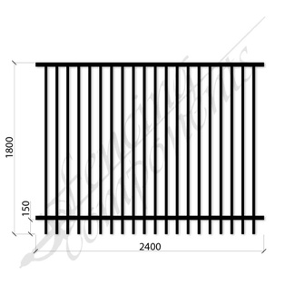 PEDESTRIAN POOL SPEC DET PANEL 2.4mW x 1.8mH (Black) (CD115, 40x40 Rail, 25x25 Vertical)
