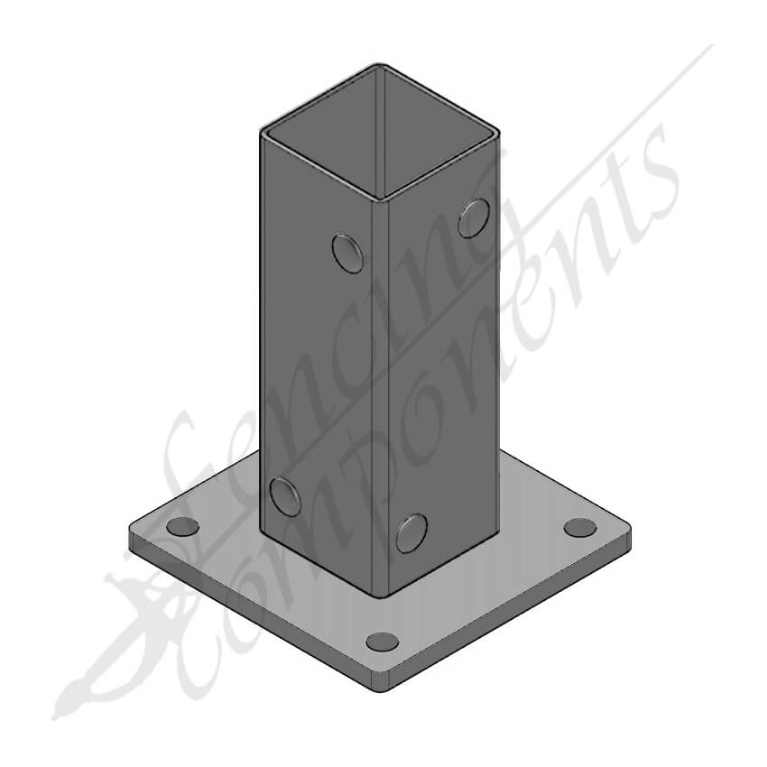 Post Bracket Internal for 75x75x3.0 - Hot Dip Gal (150x150x10mm base plate)