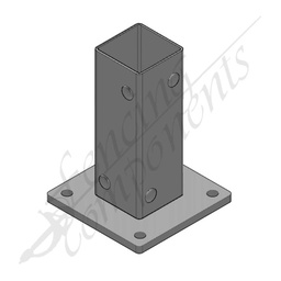 [PB-7520-HDG] Post Bracket Internal for 75x75x2.0 - Hot Dip Gal (150x150x10mm base plate)