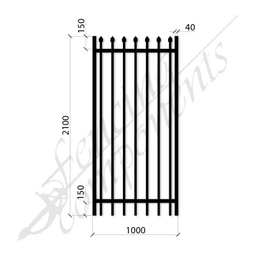 [SPG1021XLTBLK] Security Gate XLT Steel Black 2.1H x 1.0W