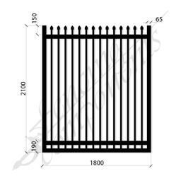 [SPG1821MEDBLK] Security Gate MED DET Steel Black 2.1H x 1.8W (CD115mm)(65x65frame)