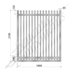 [SPG1821MEDNC] Security Gate MED Steel GAL 2.1H x 1.8W (65x65 Frame)