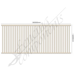 [FPAPRI3012] Aluminium Fence Pool Panel CERTIFIED FLAT TOP 3.0W x 1.2H (Primrose/ Domain) 70mm Gap