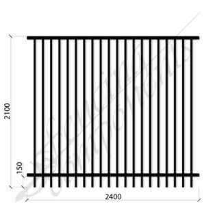 PEDESTRIAN POOL SPEC SECURITY DET PANEL 2.4mW x 2.1mH (Black) (CD115, 40x40 Rail, 25x25 Vertical)