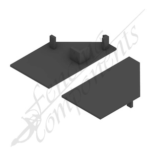 Black Cap for Modular Slat Panel Frame (Left)