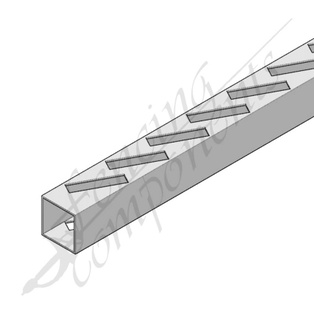 50x50 Punched Rail to Fit 65x16 Louvre - 6M 2.0MM 5MM Overlap *Left Side*