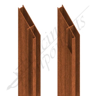 ModuSlat© Aluminium Gate Frame 6m - Timber Look (Dark Cedar)
