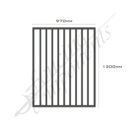 [FPAMON-G-9712] Gate Aluminium FLAT TOP 970W x 1.2H (Monument/ Gunmetal Grey/ Monolith)