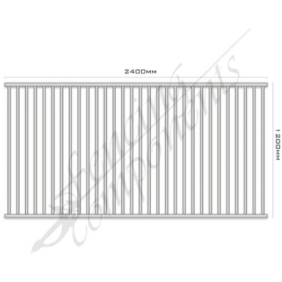 Aluminium Fence Pool Panel CERTIFIED FLAT TOP 2.4W x 1.2H (Snowgum/ Shale Grey/ Gull Grey) 70mm Gap