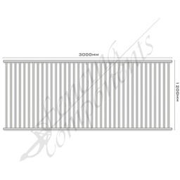 [FPASNO3012] Aluminium Fence Pool Panel CERTIFIED FLAT TOP 3.0W x 1.2H (Snowgum/ Shale Grey/ Gull Grey) 70mm Gap