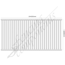 [FPAFRO2412] Aluminium Fence Pool Panel CERTIFIED FLAT TOP 2.4W x 1.2H (Frost/ Surfmist/ Off White) 70mm Gap