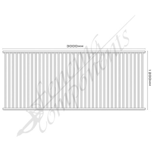 Aluminium Fence Pool Panel CERTIFIED FLAT TOP 3.0W x 1.2H (Frost/ Surfmist/ Off White) 70mm Gap
