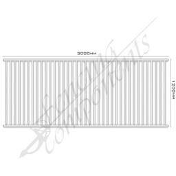 [FPAFRO3012] Aluminium Fence Pool Panel CERTIFIED FLAT TOP 3.0W x 1.2H (Frost/ Surfmist/ Off White) 70mm Gap