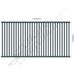 Aluminium Fence Pool Panel CERTIFIED FLAT TOP 2.4W x 1.2H (Ironstone/ Blue Rock/ Iron Grey) 70mm Gap