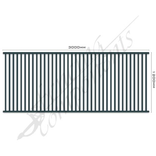 Aluminium Fence Pool Panel CERTIFIED FLAT TOP 3.0W x 1.2H (Ironstone/ Blue Rock/ Iron Grey) 70mm Gap
