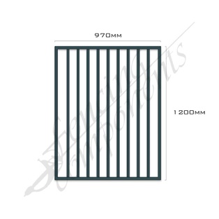 Gate Aluminium FLAT TOP 970W x 1.2H (Ironstone/ Blue Rock/ Iron Grey)