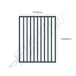 [FPAIRO-G-9712] Aluminium Pool Certified FLAT TOP Gate 970W x 1.2H (Ironstone/ Blue Rock/ Iron Grey)