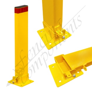 Collapsible Parking Protector Bollard (Yellow) - Pad Lock
