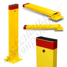 [BOL-PPKL-800-YEL] Collapsible Parking Protector Bollard (Yellow) - Key Lock