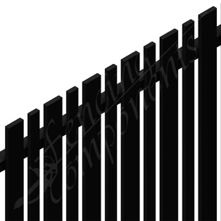 Aluminium Batten Slat Blade Fence Panel - 2400W x 1800H - Satin Black