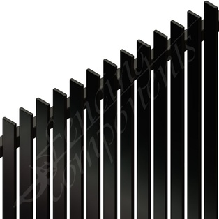 Aluminium Slat 50 Blade Fence Panel - 2400W x 1200H - Black