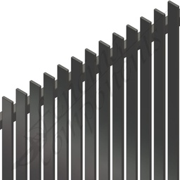 [FPAMON-BL50-2412] Aluminium Slat 50 Blade Fence Panel - 2400W x 1200H - Monument