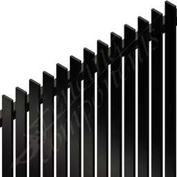 [FPABLK-BL50-2418] Aluminium Slat 50 Blade Fence Panel - 2400W x 1800H - Black