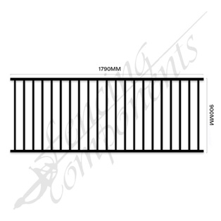 StairFlex© Steel Railing Panel - Level/Fixed 1790x1000H (Satin Black)