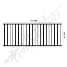 [BPSF-1018] StairFlex© Steel Railing Panel - Level/Fixed 1790x1000H (Satin Black)
