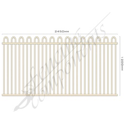[CLEAR-FPAPRI-LT-2412] Clearance Item - Aluminium Deco LOOP TOP Fence Panel 2.4W x 1.2H (Primrose/ Domain)